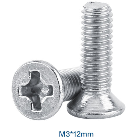 Sachet de 100 vis à tête plate fraisée en acier inoxydable SS304, accessoire de réparation d'outils de fixation M312