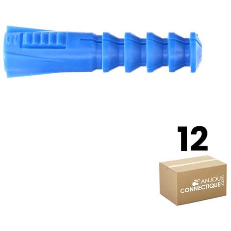 Sachet de 12 chevilles R10 bleues multimatériaux sans collerette - Ø10 mm - Longueur 48 mm - RAM