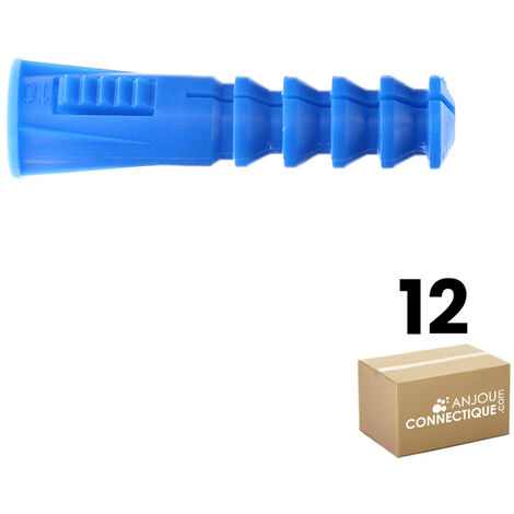 Sachet de 12 chevilles RC10 bleues multimatériaux avec collerette - Ø10 mm - Longueur 48 mm - Ram