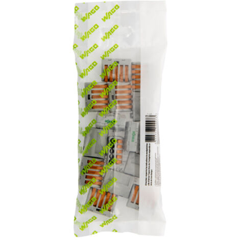 Sachet de 15 bornes de connexion automatique 5 entrées S222 - WAGO