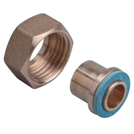 Sachet de 2 raccords 2 pièces Joint Plat GAZ G3/4" (20/27) à braser sur cuivre Ø16 - Gurtner
