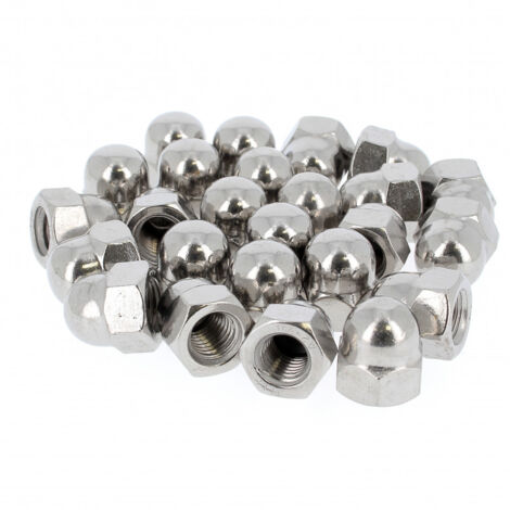 Sachet de 25 Ecrous Borgnes M10 Inox A2 DIN 1587
