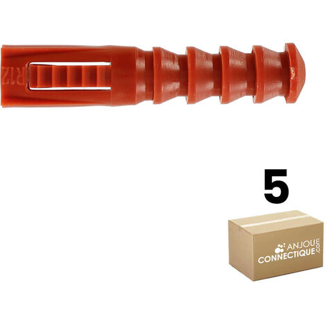 Sachet de 5 chevilles R12 marron multimatériaux sans collerette - Ø12 mm - Longueur 58 mm - RAM
