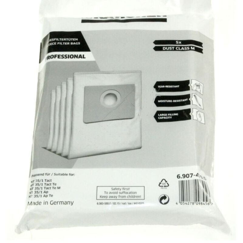 Sachet de 5 sacs pour aspirateur Karcher