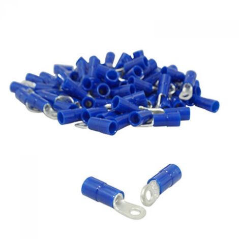 Sachet de 50 cosses rondes borne 3 pré-isolée bleu pour faisceau