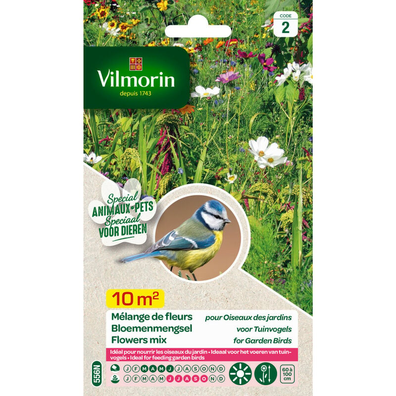 Vilmorin - Sachet de graines Mélange de fleurs attire les Oiseaux 10m²