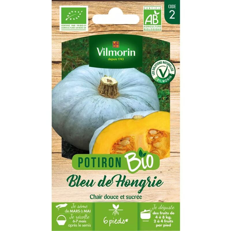 Vilmorin - Sachet de graines Potiron Bleu de Hongrie bio