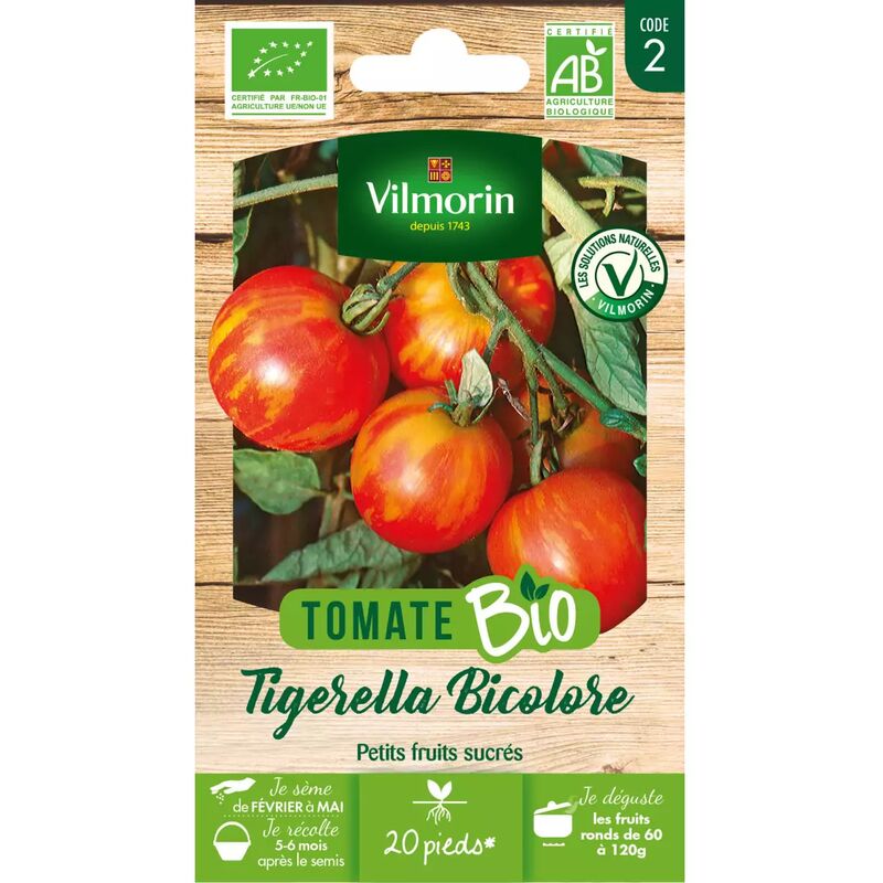 Vilmorin - Sachet de graines Tomate Tigerella Bicolore bio