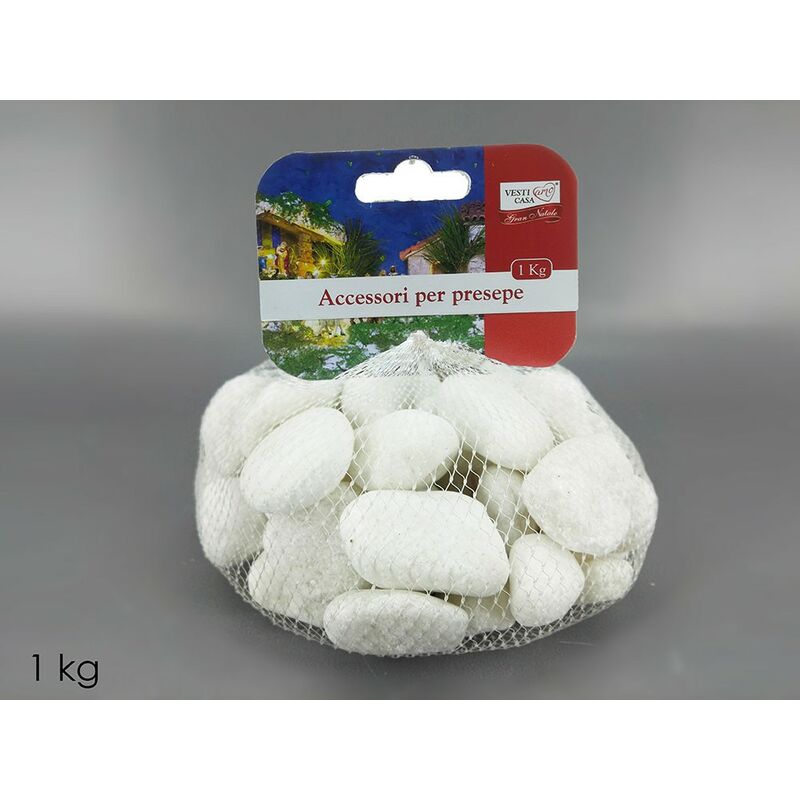 Sac de grosses pierres blanches pour décorations de Noël 1 kg