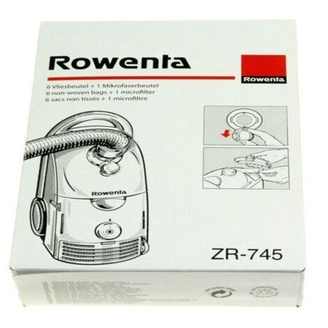 Sachet de sacs aspirateur Dymbo ZR745 – Lot de 6 sacs + 1 microfiltre – Compatible Rowenta – Pour modèles DYMBO et RS007