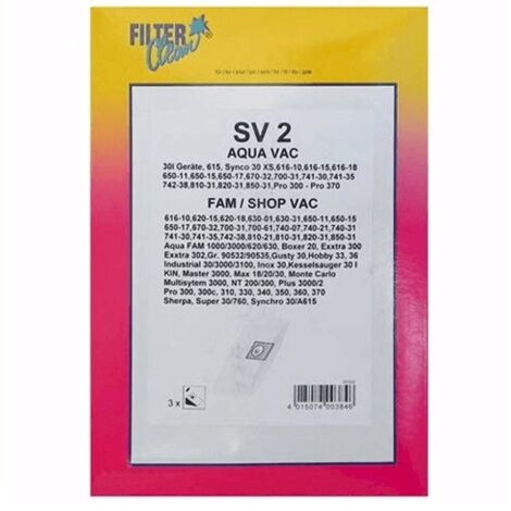 SACHET DE SACS POUR PETIT ELECTROMENAGER   AQUAVAC - 000171-K