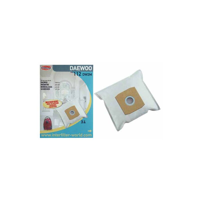 Daewoo - sachet de sacs (X4) microfibre pour daew pour pieces...