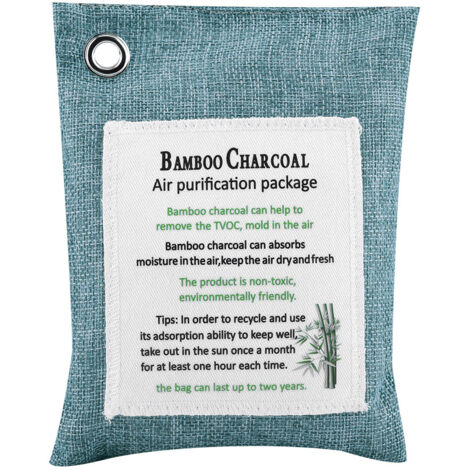 Sachet Déodorant Charbon de Bambou Actif - 8 Couleurs, Purificateur d'Air pour Voiture, Bleu Foncé