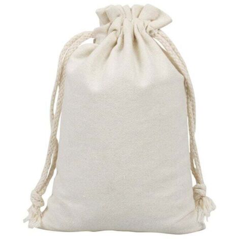 Sachet en toile vierge, 20 pièces, sac en coton, cordon de serrage, pochette de rangement en coton et lin, sac en lin