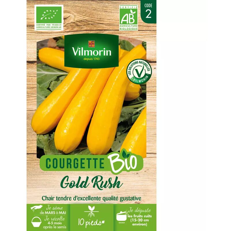 Vilmorin - Sachet graines Courgette Jaune Gold Rush bio