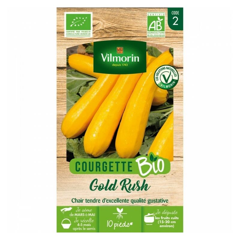 Courgette Gold Rush (longue jaune) Bio - Vilmorin