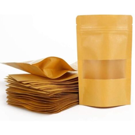 Sachet Kraft Alimentaire - Non spécifié - 100 Pièces - Réutilisables - 9x14cm - Étanchéité optimale