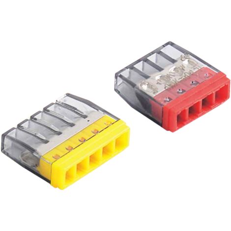 Sachet Mixte de 135 Connecteurs Électriques - 2 Pôles (18), 3 Pôles (12), 4 Pôles (22), 5 Pôles (18), 8 Pôles (20) - Polycarbonate Transparent - Fil rigide 0.5 à 2.5 mm² - 24A / 450V AC -40°C/+85°C -