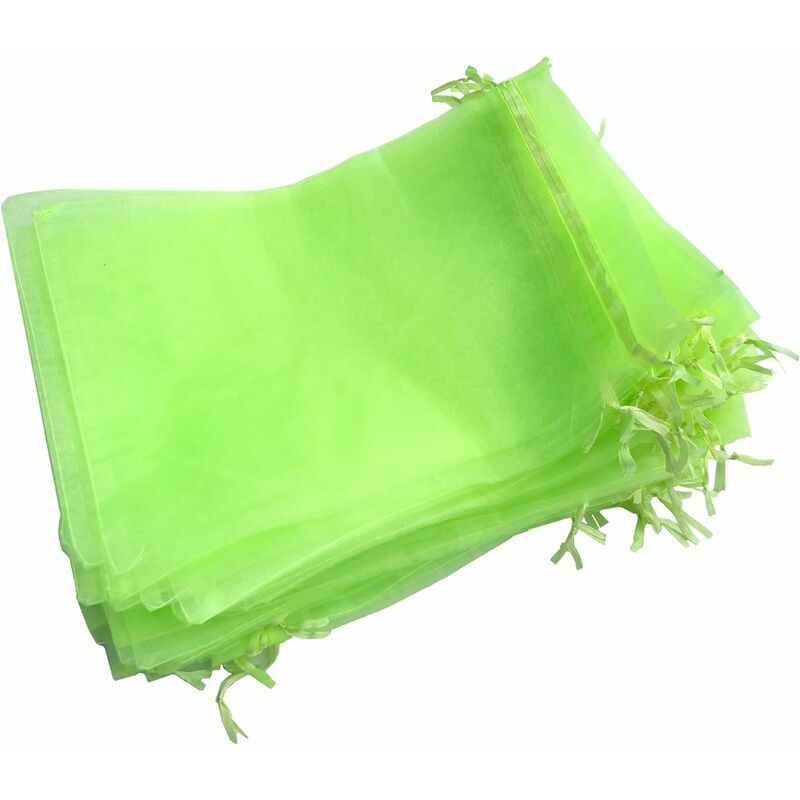 Sachet Protection Raisin,100 pièces Sac de Protection Fruits, Sachets en Organza Respirant avec Cordon de Serrage 30cm x 20cm pour Potéger Les