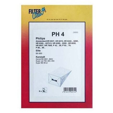 SACHET SACS PAPIER LIVREE PAR 6 POUR PETIT ELECTROMENAGER PHILIPS - 000093K