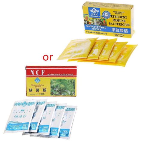 sachets de poudre nettoyante pour clarificateur d'eau d'aquarium, bactéricide immunitaire efficace