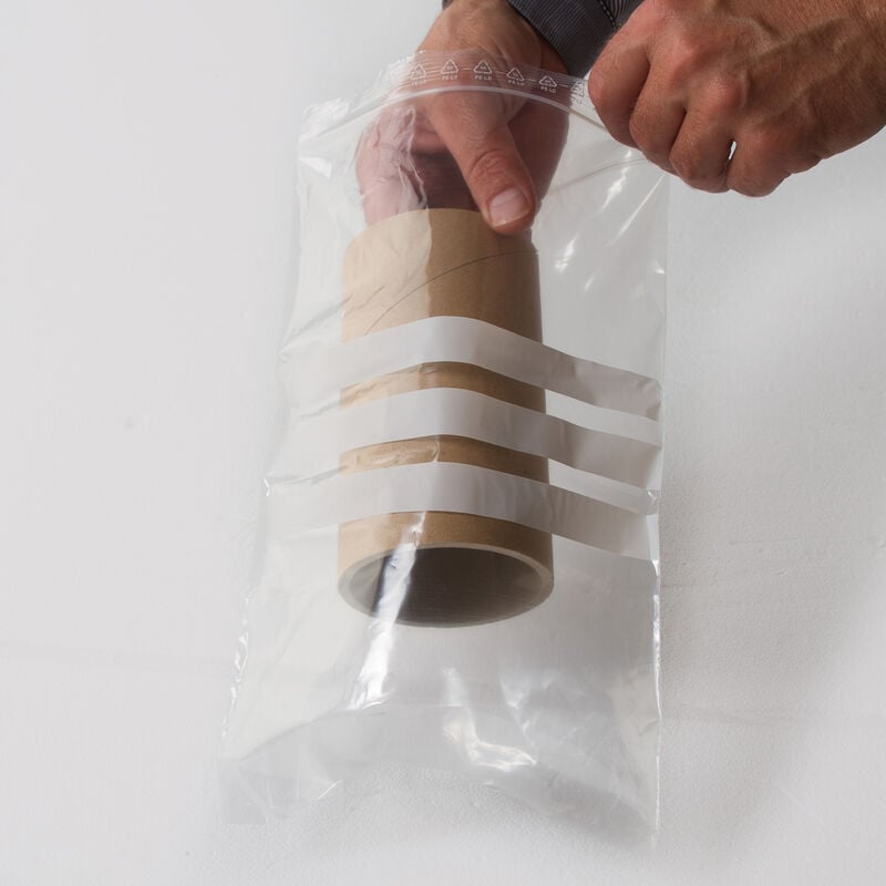 Lot de 100 Sachets plastiques à fermeture zip 200x300mm + 3 bandes blanches