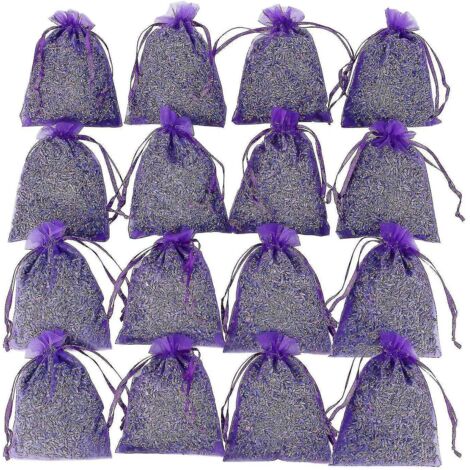Sachets remplis de lavande parfumée 100% naturelle, répulsif contre les insectes et les mites, 16 pièces --