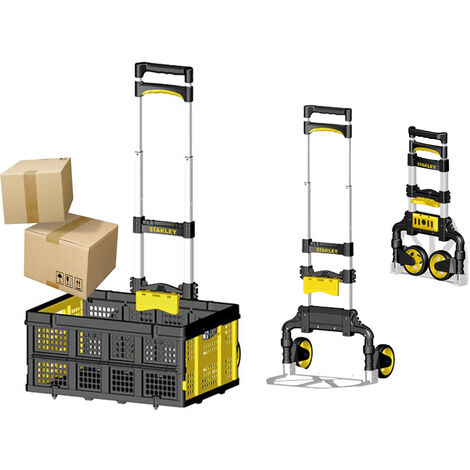 Sackkarre mit Spanngurt & Klappbox, 60kg Plattform 39x28cm