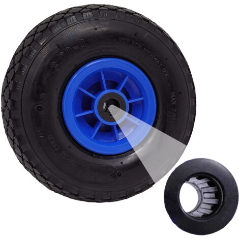 Sackkarrenrad Luftrad 260x85 3.00-4 Achlänge 75 mm 4PR Lagen mit Nadellager blau
