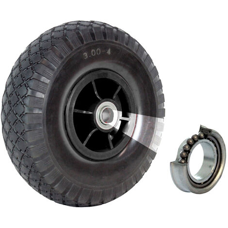 Sackkarrenrad Luftrad 260x85 mm 3.00-4 Bollerwagenrad, Ersatzrad, Nabenlänge 60 mm versetzt schwarz