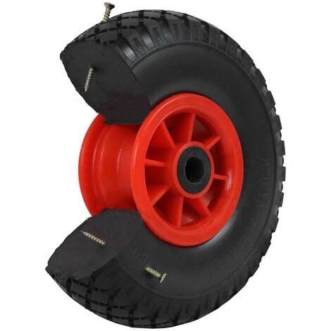 Sackkarrenrad Vollgummi 260 x 85 mm 75 mm 3.00-4 PU für Sackkarre und Bollerwagen rot