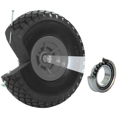 Sackkarrenrad Vollgummi 260x85 mm 3.00-4 60mm Nabenlänge Ersatzrad Nabenversatz grau