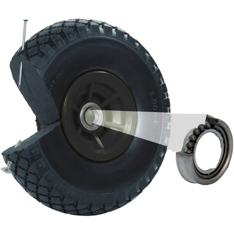 Sackkarrenrad Vollgummi 260x85 mm 3.00-4 60mm Nabenlänge Ersatzrad Nabenversatz schwarz