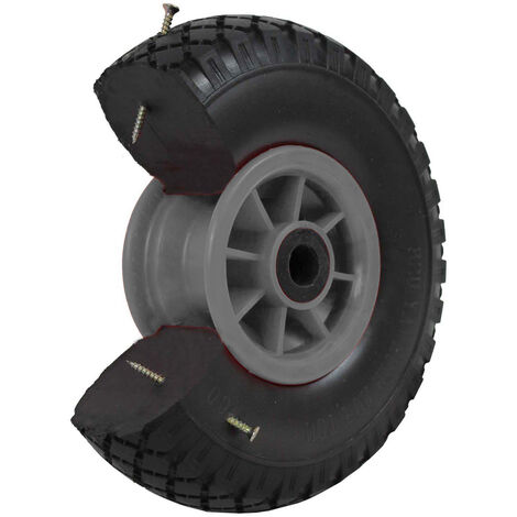 Sackkarrenrad Vollgummi 260x85 mm 3.00-4 PU Ersatzrad Rad Reifen Achsenlager 75 mm grau