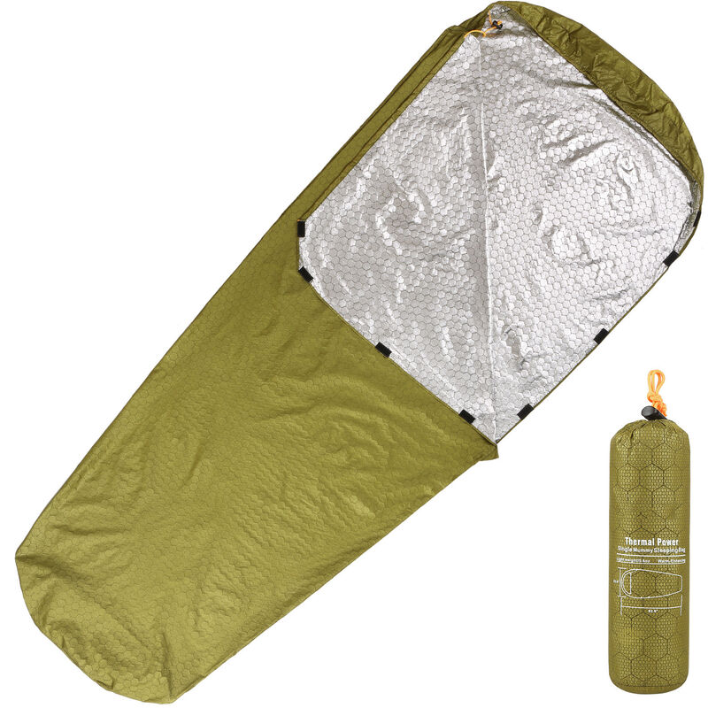 

Saco de dormir de emergencia Ligero impermeable Manta termica de emergencia Equipo de supervivencia para aventuras al aire libre Camping Senderismo