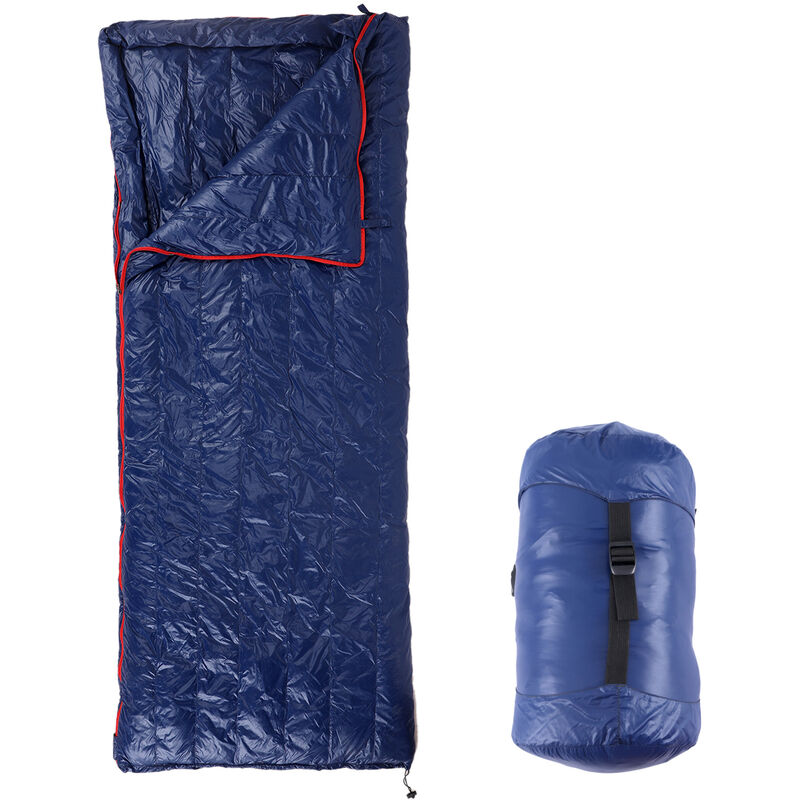 

Saco de dormir de plumon de ganso ultraligero Preson individual con bolsa de almacenamiento para senderismo, acampada, mochilero, montanismo, Azul,