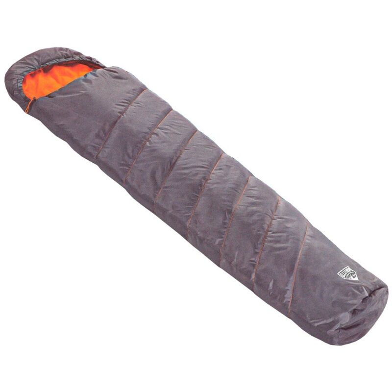 

Saco de dormir para montaña gris de poliéster y fibra de 220x75x50 cm