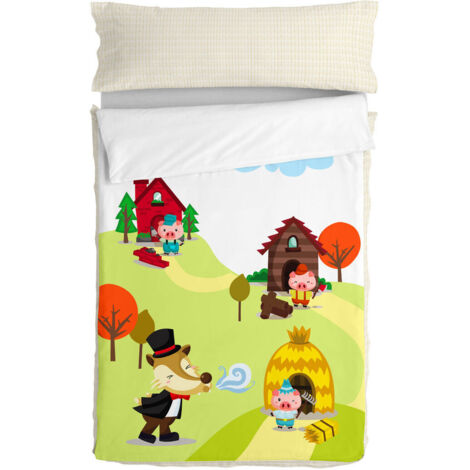 Saco Nórdico con Relleno HappyFriday Mr Fox Piggys Multicolor 105 x 200 cm