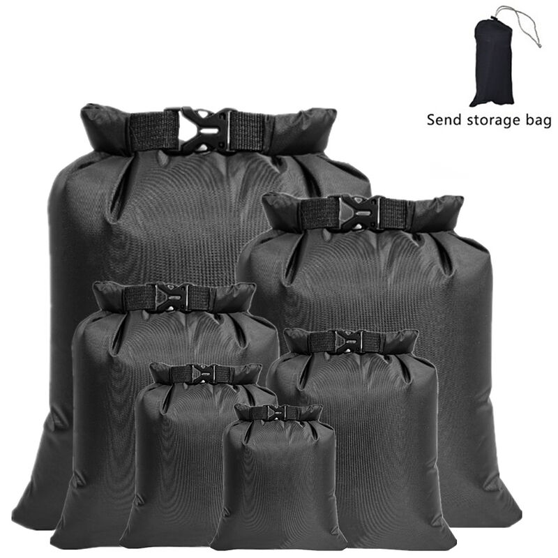 

Saco seco impermeable al aire libre de 6 PCS para la playa flotante del kayak de la navegacion a la deriva, Negro