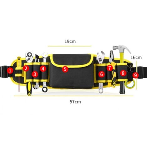 Sacoche à Outils Professionnelle, Réglable Porte-Outil Sac de Ceinture, Sac à outils Sacoche, Ceinture à Outil d'électricien, Pochette à Outils Organisateur, Sac de Ceinture de Jardin(Jau