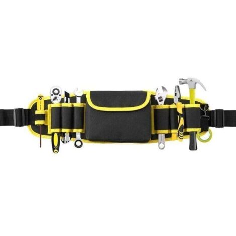 Sacoche à Outils Professionnelle , Réglable Porte-Outil Sac de Ceinture , Sac à outils Sacoche , Ceinture à Outil d'électricien , Pochette à Outils Organisateur , Sac de Ceinture de Jardin(Jaune)