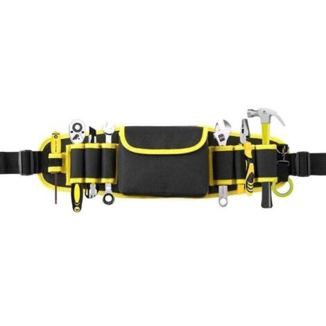 Sacoche à Outils Professionnelle , Réglable Porte-Outil Sac de Ceinture , Sac à outils Sacoche , Ceinture à Outil d'électricien , Pochette à Outils Organisateur , Sac de Ceinture de Jardin(Jaune)