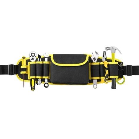 Sacoche à Outils Professionnelle, Réglable Porte-Outil Sac de Ceinture, Sac à outils Sacoche, Ceinture à Outil d'électricien, Pochette à Outils Organisateur, Sac de Ceinture de Jardin(Jaune)