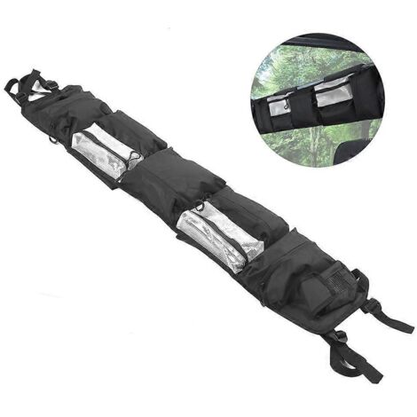 Sacoche avant universelle pour quad en tissu Oxford noir 2024600D, grande capacité, idéale pour le sable, la plage, le camping et la neige. Accessoire de rangement pour quad.
