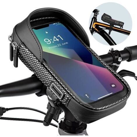Sacoche de Cadre Vélo, Support de Téléphone Vélo Tactile Étanche pour Smartphone sous 7.0 Pouces