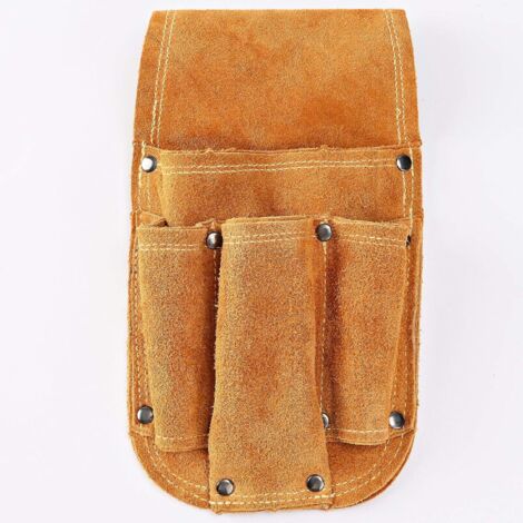 Sacoche de Charpentier en Cuir, Ceinture Porte-Outils avec Porte-Marteau, Résistante pour Électriciens et Maçons