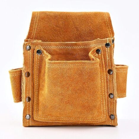 Sacoche de Charpentier pour lTaille, Ceintures Porte-Outils en Cuir de Qualité Supérieure Avec 2 Porte-Marteaux, Résistante et Professionnelle Sac pour Électricie, Maçons, Soudeurs, Plaquiste