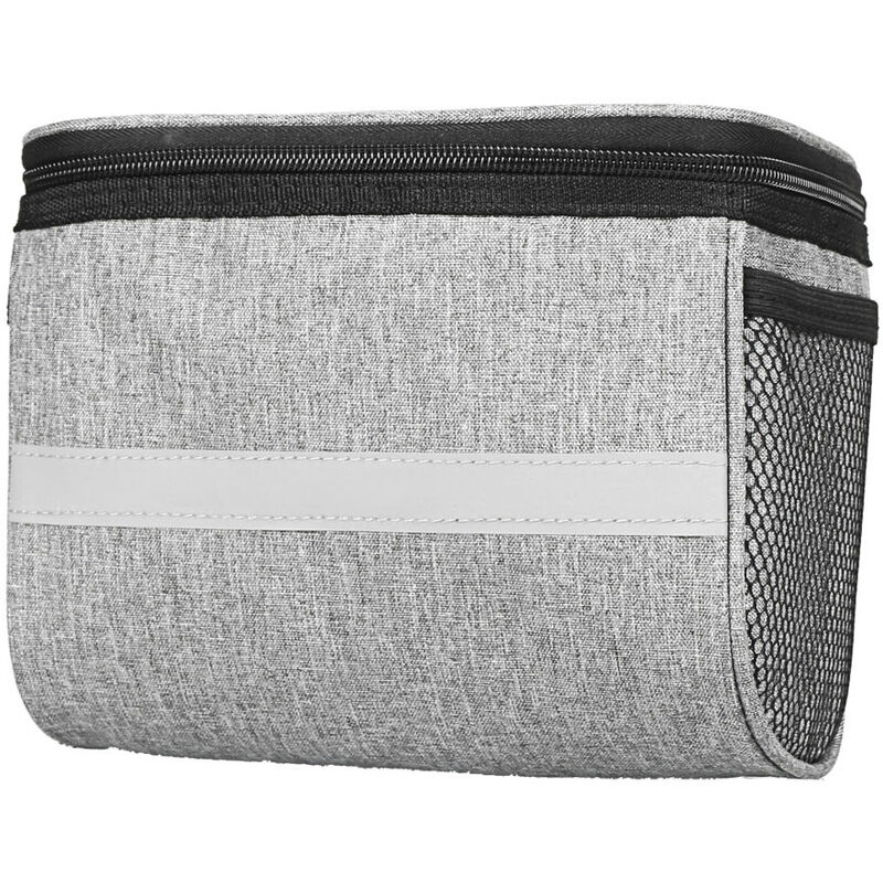 Linghhang - Sacoche de Guidon Vélo- s- 21x13x16.5cm Gris Sac de Panier de Vélo Étanche avec Écran Tactile Glacière Bande Sac Avant de Vélo avec Sac