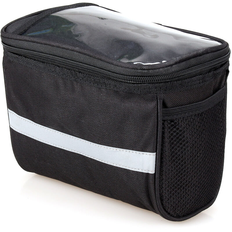 Linghhang - Sacoche de Guidon Vélo- s- 21x13x16.5cm Noir Sac de Panier de Vélo Étanche avec Écran Tactile Glacière Bande Sac Avant de Vélo avec Sac