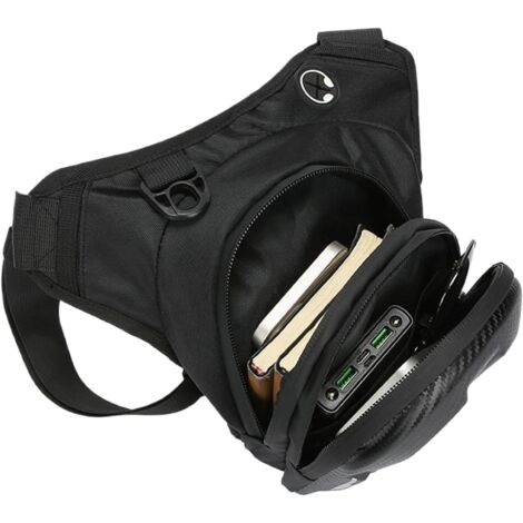 Sacoche de jambe de moto multifonctionnelle - Sac réglable avec 2 poches